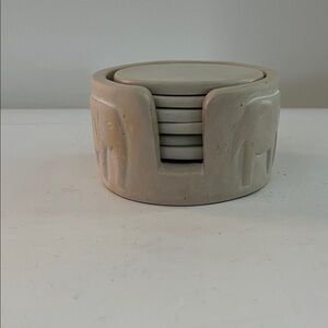 Besmo Authentic hand carved elephant soapstone art coasters from Kenya